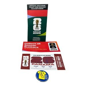 FIFA World Cup 2026 Panama Souvenir Ticket and Soccer Sucker Pin Set Official